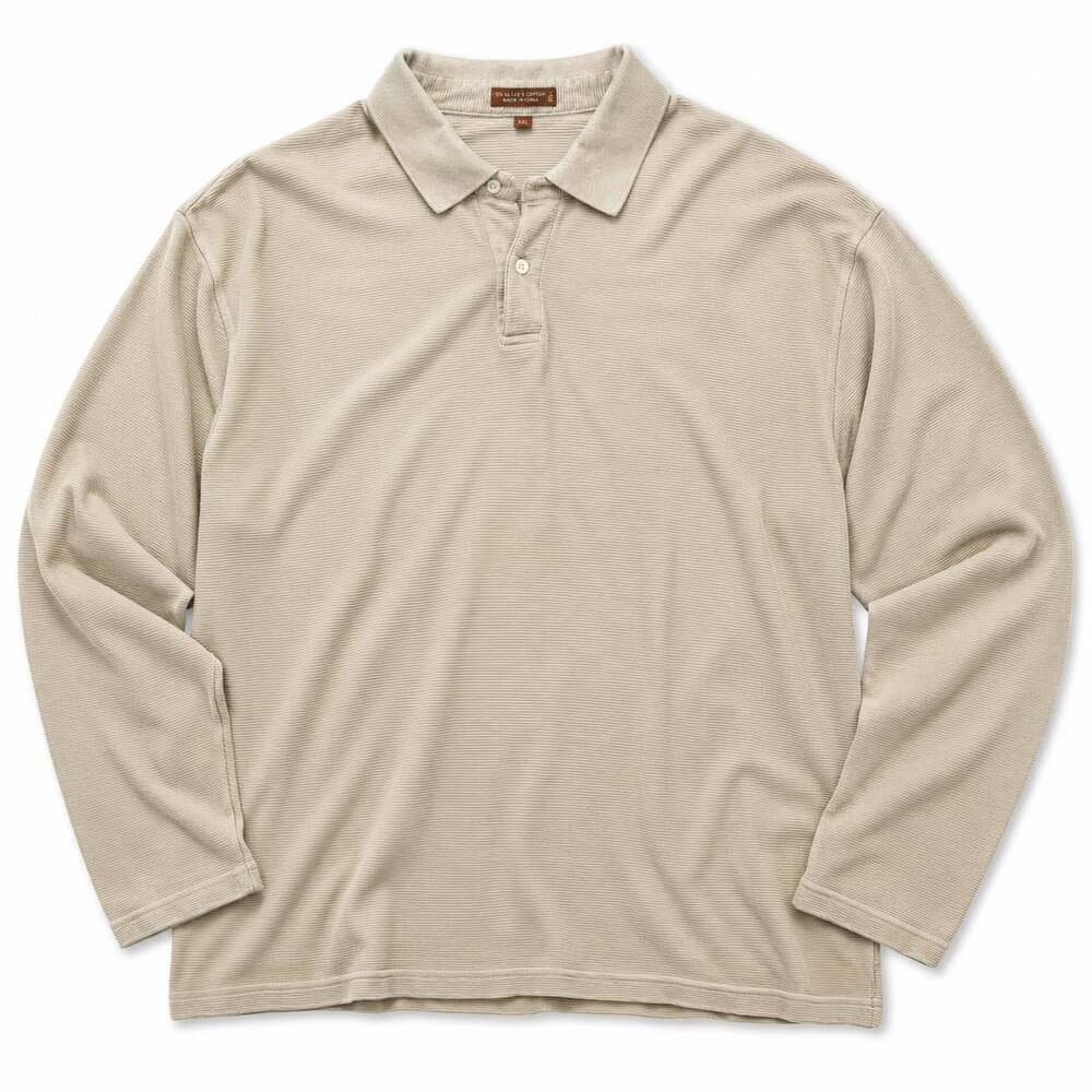 Paradise Collection Men's Silk Blend Ribbed Long Sleeve Polo Shirt